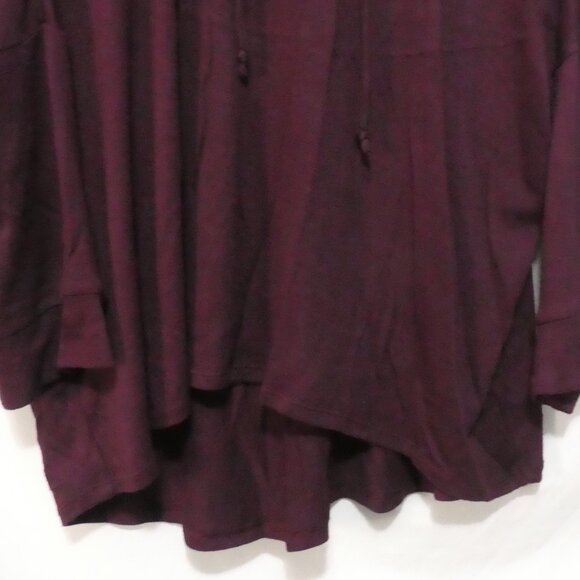 GEORGE | 1X | Stylish Burgundy Knit Lightweight Hoodie - Picture 8 of 15